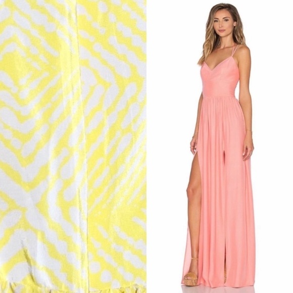 AMANDA UPRICHARD Silk Geo Batik Sleeveless Smocked Halter V-Neck Slip Dress XS - Picture 8 of 11